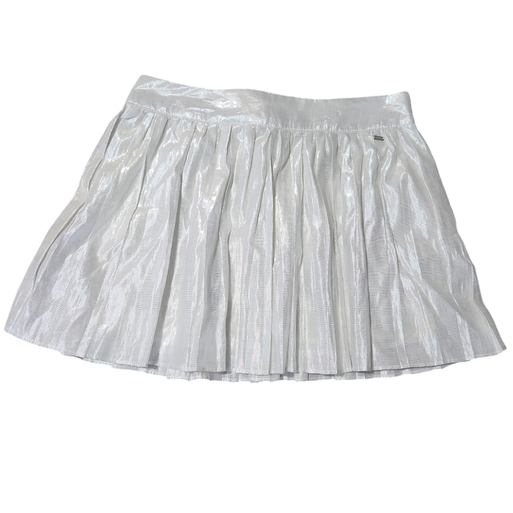 Aeropostale White metallic pleated skirt junior sz 7/8